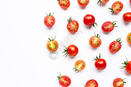 切半的新鲜西红柿视图图片
