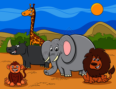 卡通可爱动物插图图片