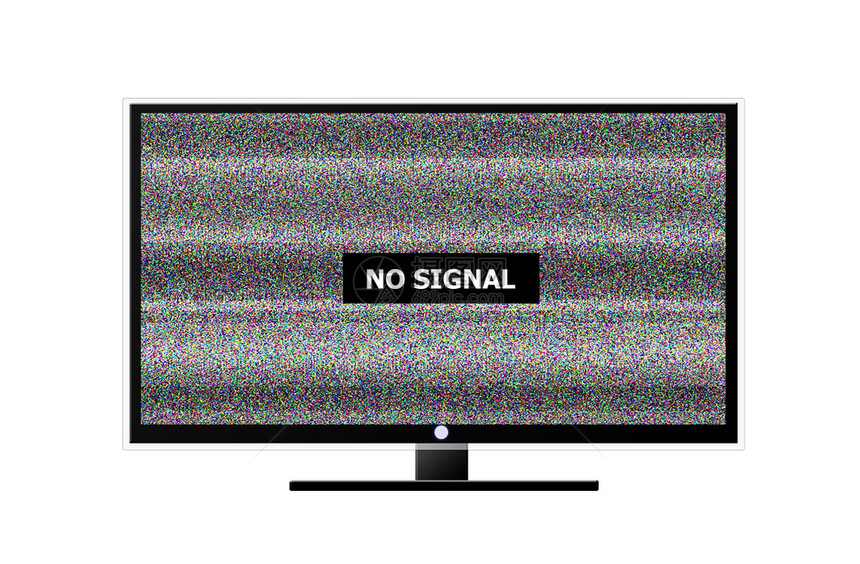 白色背景上没有孤立的tv信号图片