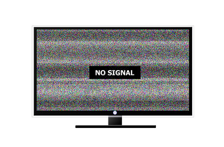 白色背景上没有孤立的tv信号背景图片