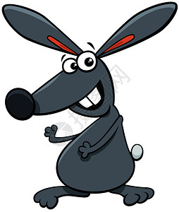 滑稽兔子或漫画动物人的插图图片