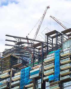 波尔贝什纳波尔的摩天大楼建筑工地背景
