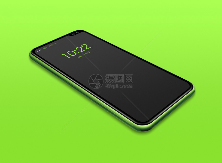 全屏数字黑智能手机模型在绿色上隔离3d转换全屏黑智能手机模型在绿色上隔离转换图片