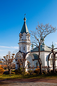 俄罗斯正统教堂祷告厅钟楼和冬季花园图片