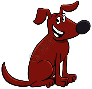 滑稽棕色狗或小漫画动物人的插图图片