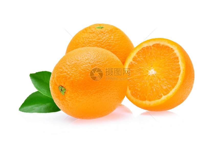 白底孤立的橙色果实图片