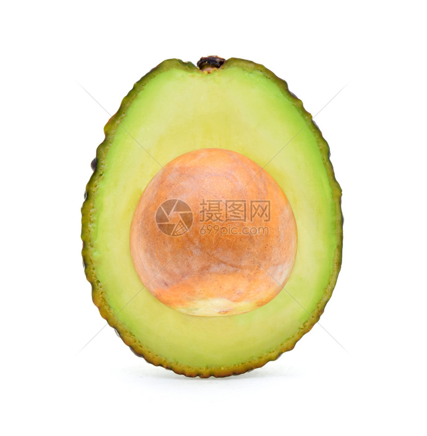 白背景孤立于的avocd图片