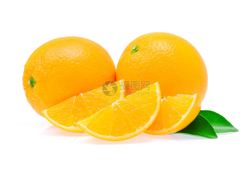 白底橙色水果片图片