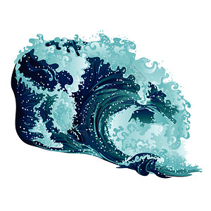 海浪波浪元素设计图片