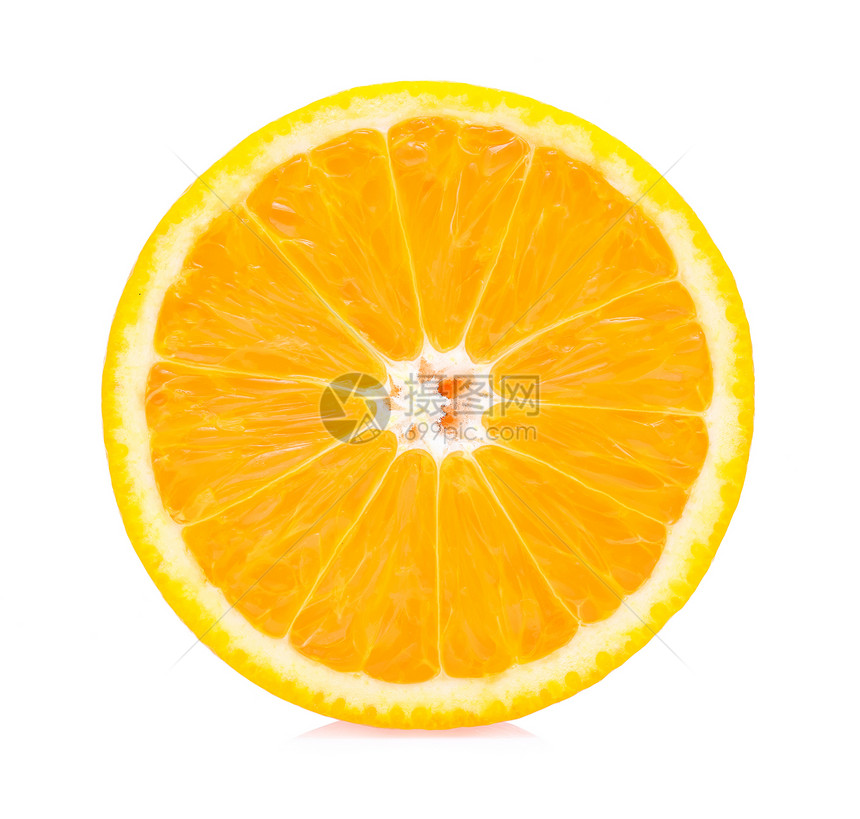 白底孤立的橙色切片图片