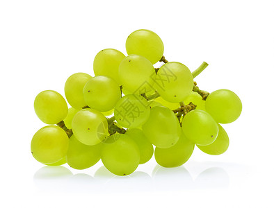白底孤立的绿葡萄背景图片