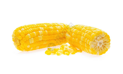 甜玉米在白色背景中被孤立图片
