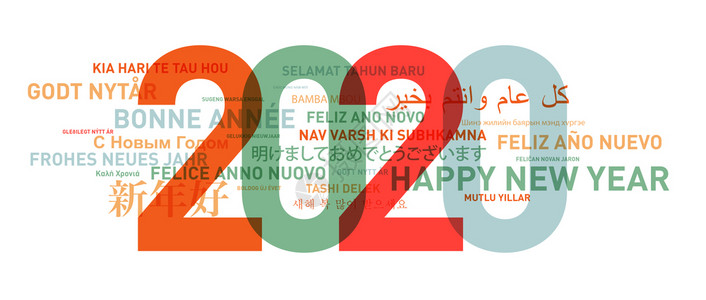 以不同语言发自世界的新年卡图片