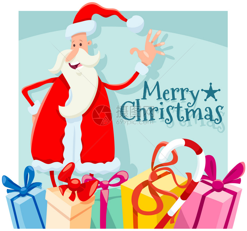 圣诞老人和礼物插图图片