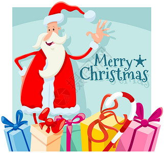 圣诞老人和礼物插图图片