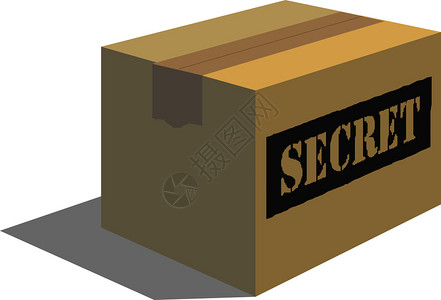 商业秘密保护纸板箱插画
