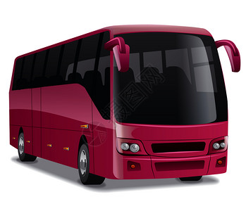 粉红色新式舒适城市公车矢量图图片