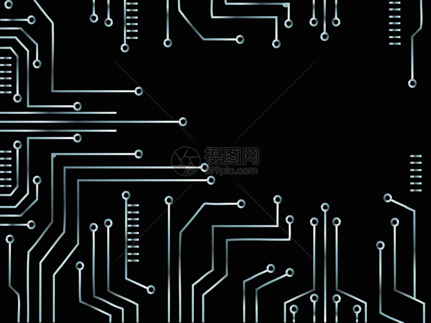 微芯片线技术符号抽象背景矢量图片