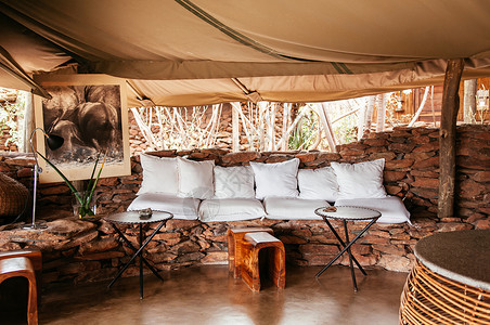 201年6月日坦萨尼亚非洲豪华度假旅舍客厅高清图片