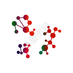 矢量分子结构分子结构化学式插画