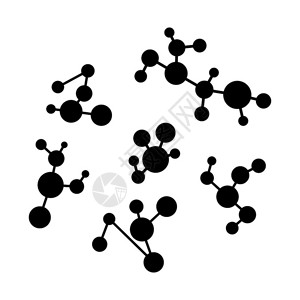 分子结构化学式剪影图片