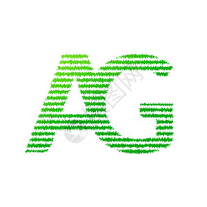 白色背景中孤立的绿色样式字母Ag矢量图片