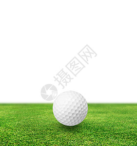 草和白底的高尔夫球图片