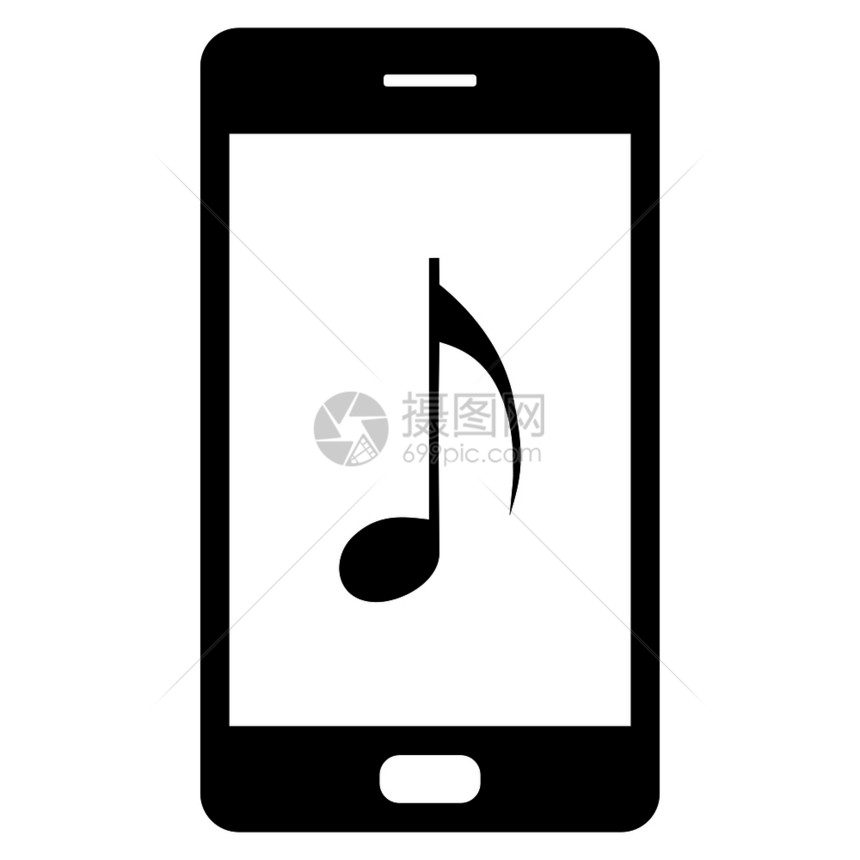 音乐符和智能手机图片