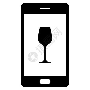 酒杯和智能手机图片