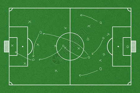 现实的绿板绘制足球游戏战略图片