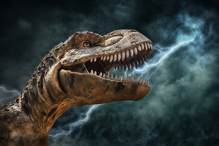 古代恐龙3d暴龙雷电中3d暴龙雷克斯背景