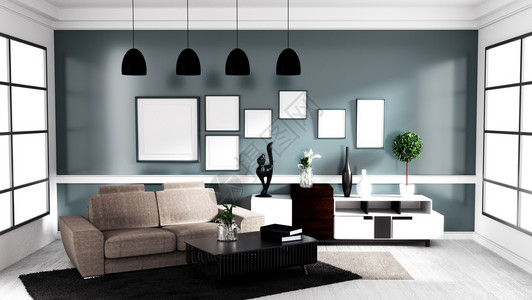 现代风格客厅室内设计模拟图片