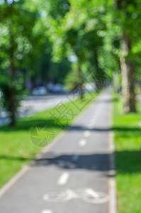 公园中的自行车道照片模糊图片