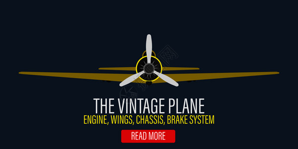 黑色飞机古老的飞机引擎矢量说明背景反向黄色飞机螺旋桨行冒险双机经典平板艺术横幅传单机插画