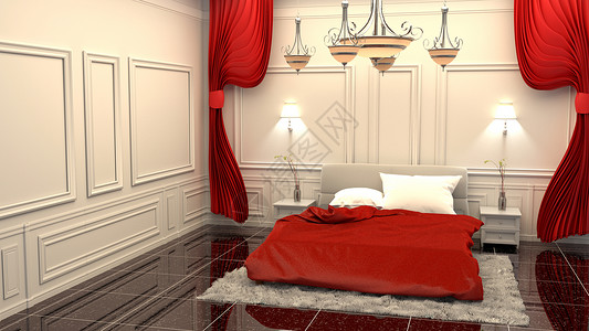 优雅的卧室豪华风格3D图片