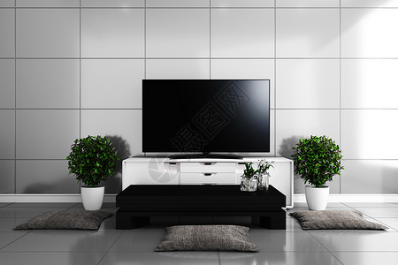 现代客厅的电视工艺品设计多彩3D图片