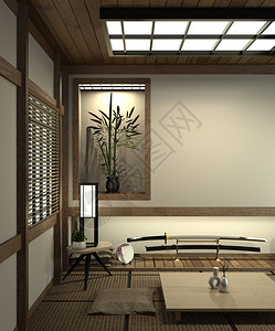 配有塔米垫底和装饰雅潘式的室设计时用日本式的3d背景图片