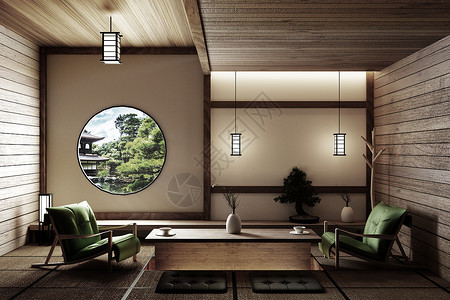现代客厅日本式背景图片