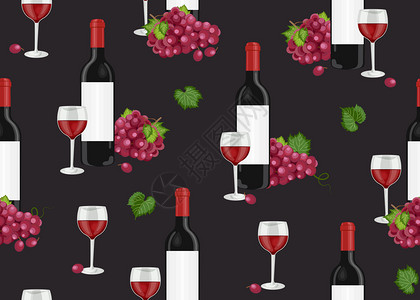 红葡萄酒矢量插图图片