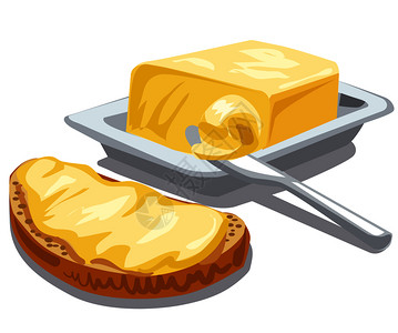 人造黄油在切片面包上传播黄油的插图插画