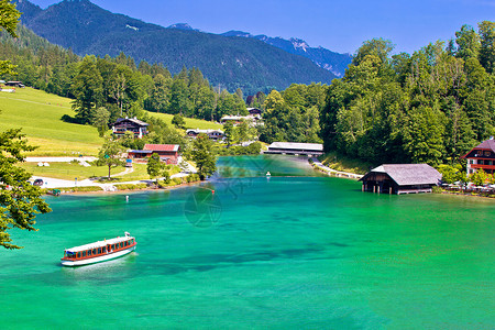 科尼格西高山湖海岸风景伯希特斯加登尔土地巴伐利亚德河图片