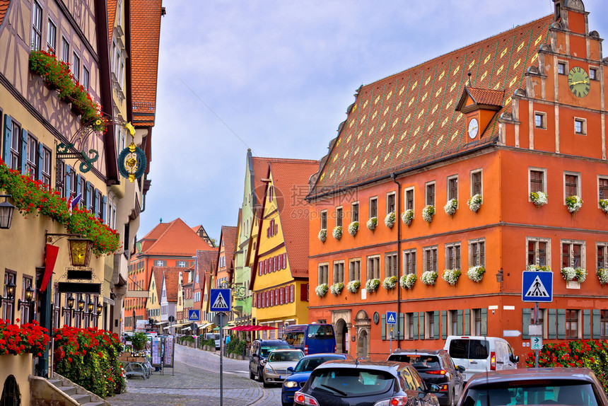 古老的德国城市丁克尔斯布巴伐利亚地区浪漫之路图片
