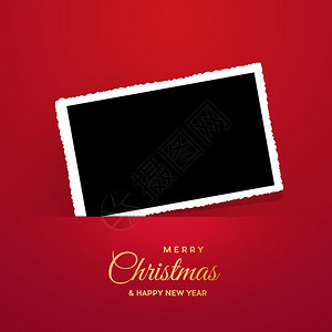 带有照片空白框的圣诞节背景要插入图片的矢量模板图片