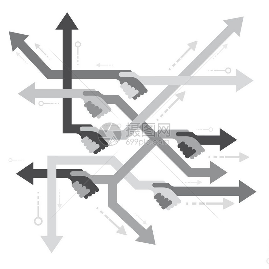 用箭头握手平面设计图片