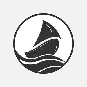帆船帆板运动航行的帆船图标设计设计图片