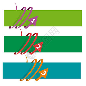 绿色立减优惠券矢量faq标签三个箭头选项插画