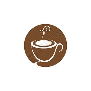 咖啡饮料图标咖啡杯标识模板矢量图标设计背景