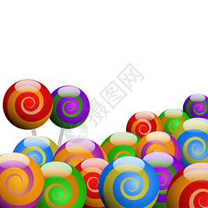 美味紫薯球矢量的彩色棒糖背景设计图片