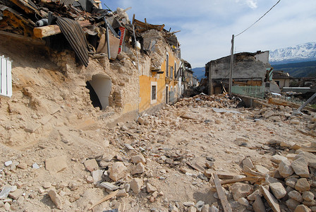 被地震摧毁的城市背景图片