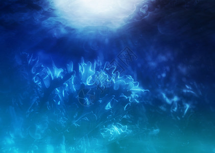 珊瑚或海藻抽象的水下背景设计图片